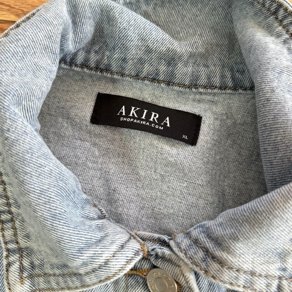 SMOKING KILLS OVERSIZED CARTOON GRAPHIC DENIM JACKET XL - Picture 5 of 5